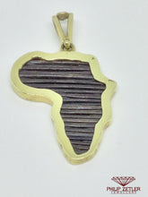 Load image into Gallery viewer, 14c Map of Africa Elephant Hair Pendant
