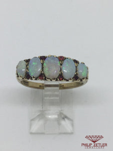 9ct Antique 5 Opal  Dress Ring