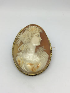9ct Gold Cameo Broach