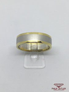Platinum and 18ct Yellow Gold Half Round Wedding Ring