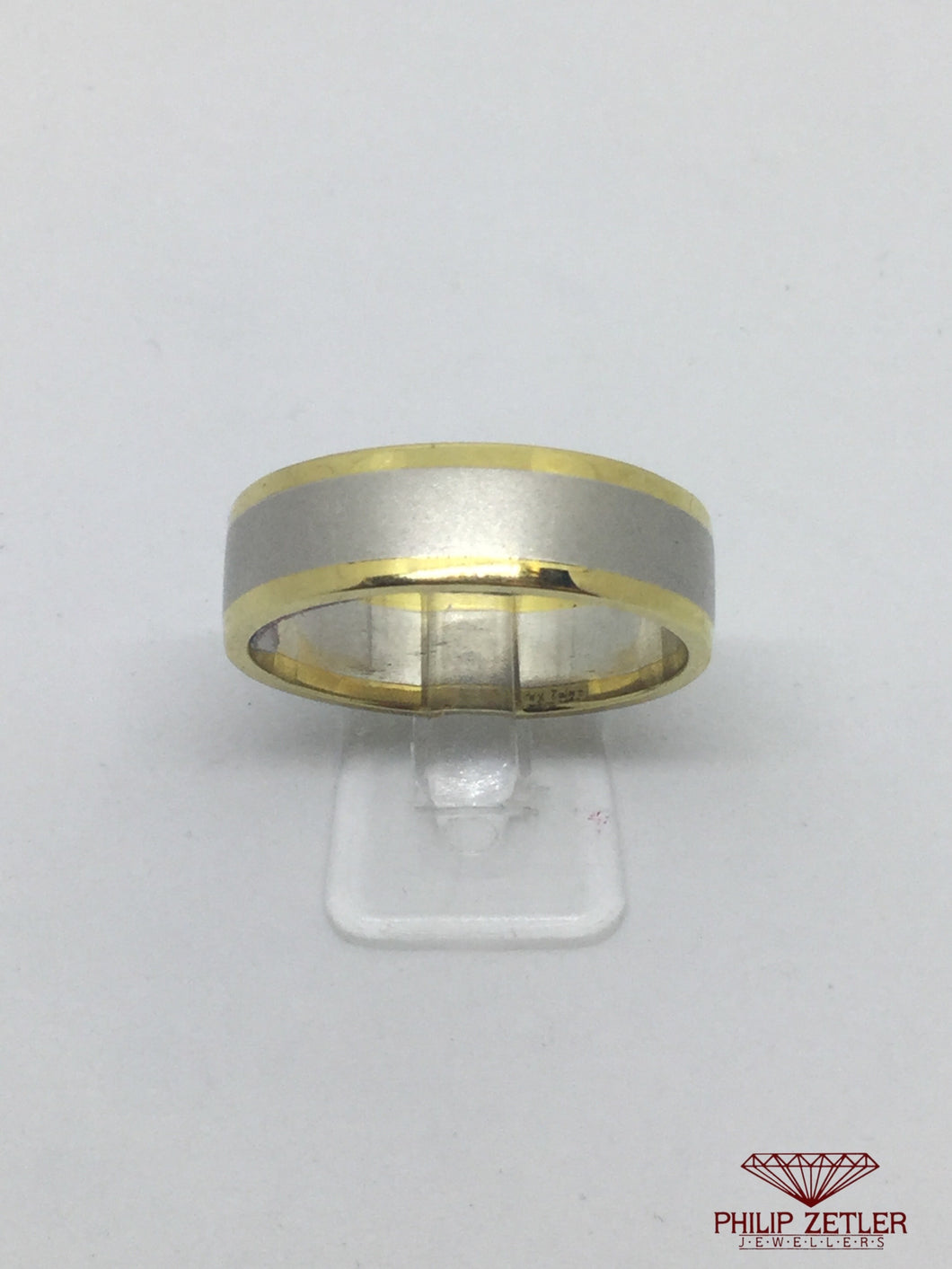 Platinum and 18ct Yellow Gold Half Round Wedding Ring