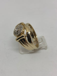 9ct Gold Ladies 5 Diamond Wedding Ring Set