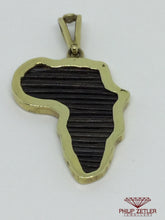 Load image into Gallery viewer, 14c Map of Africa Elephant Hair Pendant
