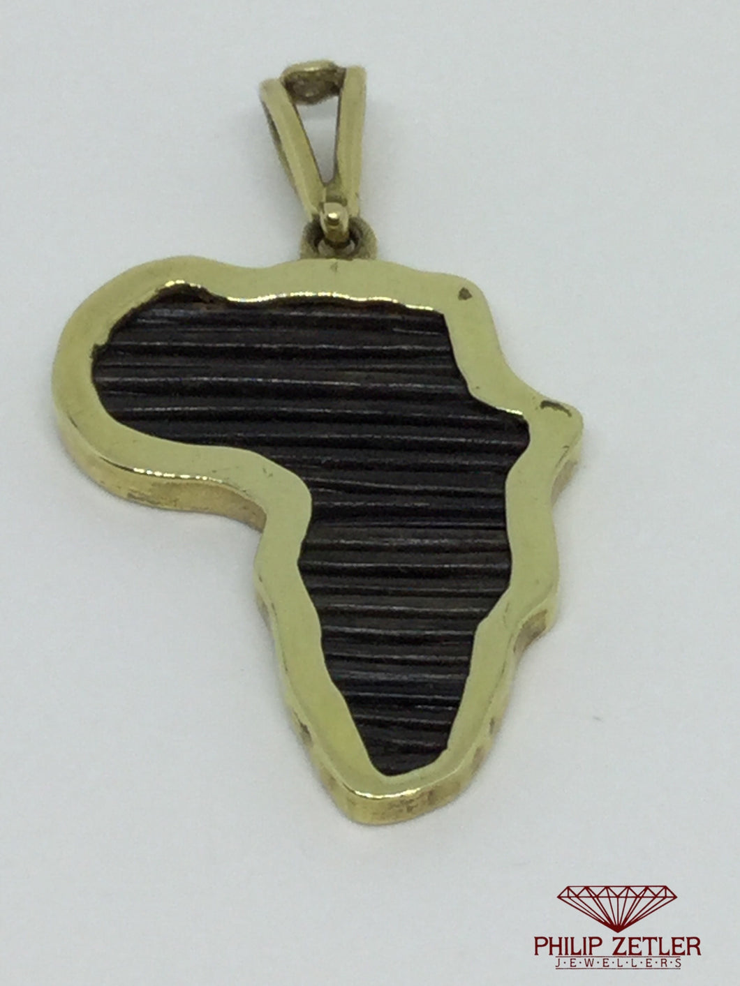 14c Map of Africa Elephant Hair Pendant