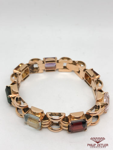 Semi Precious Multi Colour Gem Bracelet