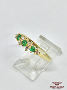 18ct Emerald and Diamond Eternity RIng