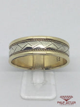 Load image into Gallery viewer, 9ct White and Yellow Gold Wedding Ring
