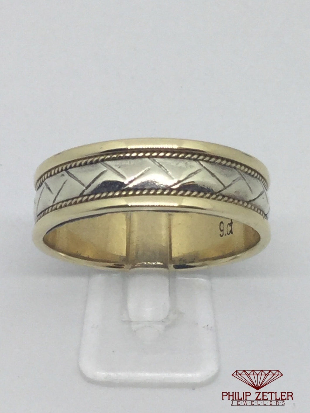 9ct White and Yellow Gold Wedding Ring
