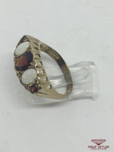 Load image into Gallery viewer, 9ct Garnet &amp; Opal Antique Dress Ring
