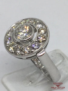 18ct White Gold  Diamond Cluster Halo Ring