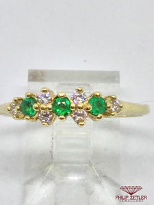 18ct Emerald and Diamond Eternity RIng