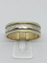 Load image into Gallery viewer, 9ct White and Yellow Gold Wedding Ring

