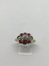 Load image into Gallery viewer, 18ct Diamond &amp; Ruby Flower Dress Ring

