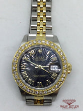 Charger l&#39;image dans la galerie, Rolex Gold &amp; steel Ladies Datejust With Diamond Bezel ref 69173
