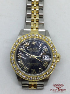 Rolex Gold & steel Ladies Datejust With Diamond Bezel ref 69173