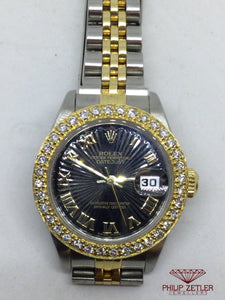 Rolex Gold & steel Ladies Datejust With Diamond Bezel ref 69173