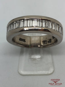 18 ct White Gold Buguette Diamond Eternity Ring