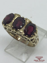 Load image into Gallery viewer, 9ct 3 Garnet Dress Ring
