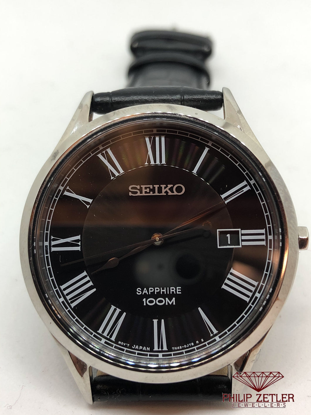 Seiko Gents Black Dial Roman Numerals