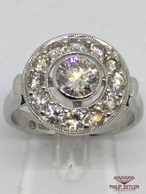 Load image into Gallery viewer, 18ct White Gold  Diamond Cluster Halo Ring
