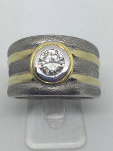 18 ct Ladies Yellow & White Gold Diamond Ring