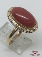 Load image into Gallery viewer, 14ct Oval Coral Dress Ring
