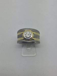 18 ct Ladies Yellow & White Gold Diamond Ring