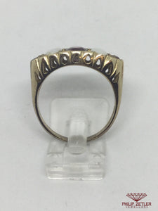 9ct Garnet & Opal Antique Dress Ring