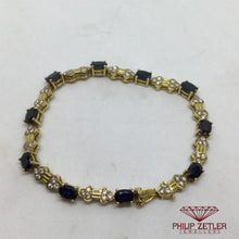 Load image into Gallery viewer, 18ct Yellow Gold Sapphire and Diamond Bracelet.
