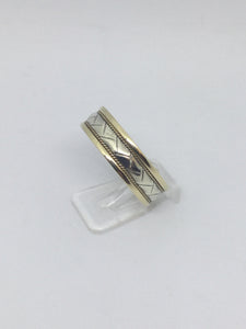 9ct White and Yellow Gold Wedding Ring