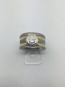 18 ct Ladies Yellow & White Gold Diamond Ring