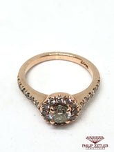 Charger l&#39;image dans la galerie, 18ct Rose Gold Halo Diamond Ring  .
