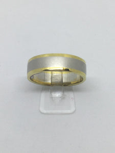 Platinum and 18ct Yellow Gold Half Round Wedding Ring