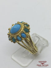 Laden Sie das Bild in den Galerie-Viewer, 18ct Turquoise Dress Ring
