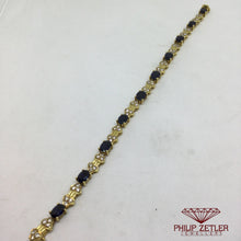Charger l&#39;image dans la galerie, 18ct Yellow Gold Sapphire and Diamond Bracelet.
