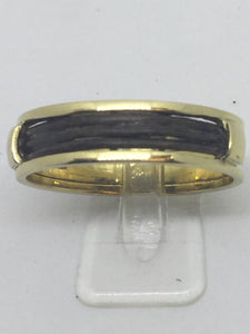 18ct Gold & Elephant Hair Unisex Dress Ring