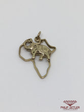 Load image into Gallery viewer, 9 ct Gold Elephant African Map Pendant

