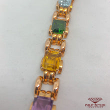 Laden Sie das Bild in den Galerie-Viewer, 18ct Semi Precious Multi Colour Gem Bracelet
