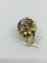 Afbeelding in Gallery-weergave laden, 18ct Diamond &amp; Ruby Antique Dress Ring
