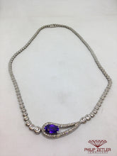 Load image into Gallery viewer, 18 ct White Gold Diamond &amp; Tanzanite Necklace
