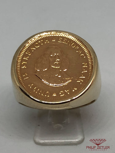 9ct Mens 1Rand Coin Ring
