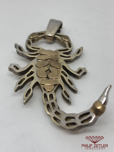 9ct White & Yellow Gold Scorpian Pendant