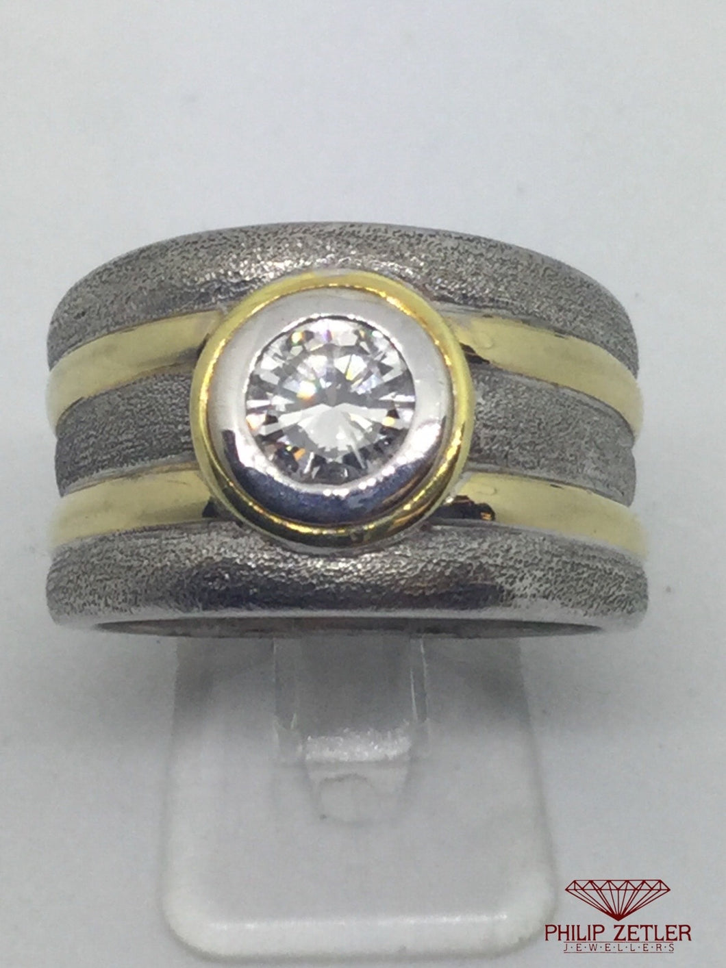 18 ct Ladies Yellow & White Gold Diamond Ring
