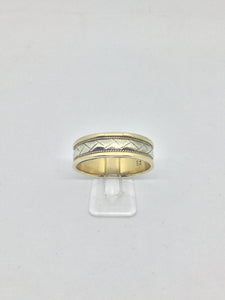 9ct White and Yellow Gold Wedding Ring