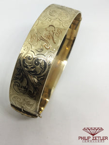 Engraved Gold Bangle