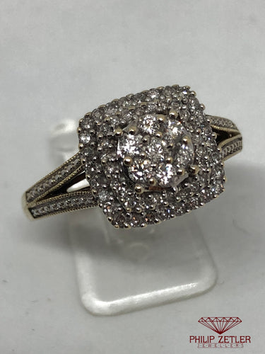 9 ct Ladies Gold Diamond Cluster Ring