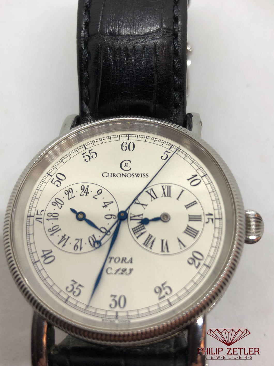 Chronoswiss Steel Watch Tora 4Omm On Crocodial Strap.