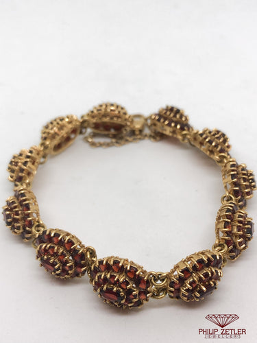 18 ct Garnet Cluster Bracelet