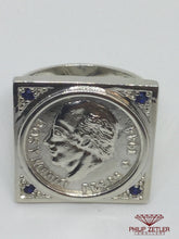Load image into Gallery viewer, Big Square Silver Coin Ring
