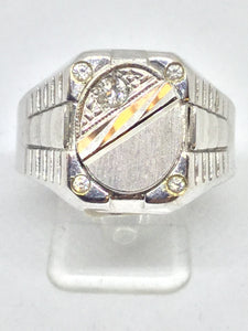 18ct Unisex White Gold Diamond Ring